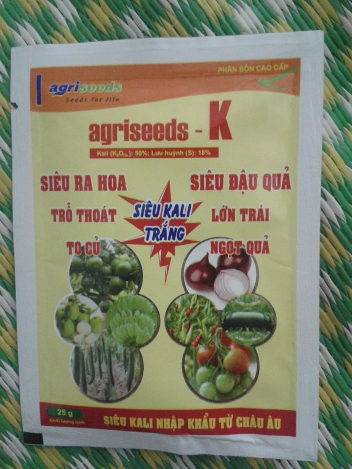 Combo 5 gói phân bón Siêu Kali trắng agriseeds – K