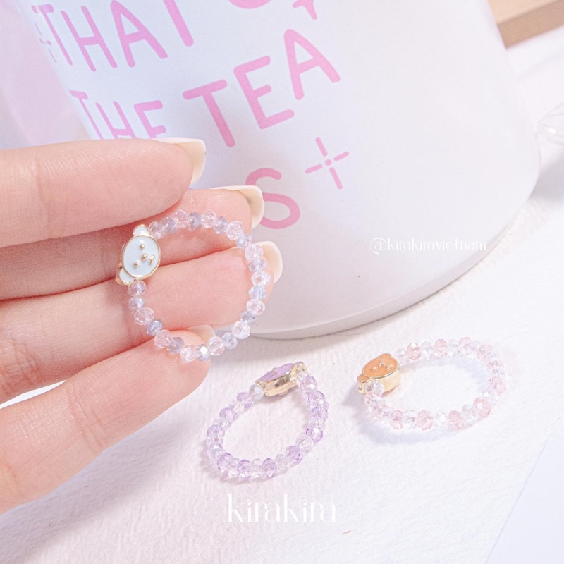 Nhẫn hạt pha lê charm gấu Crystal Teddy