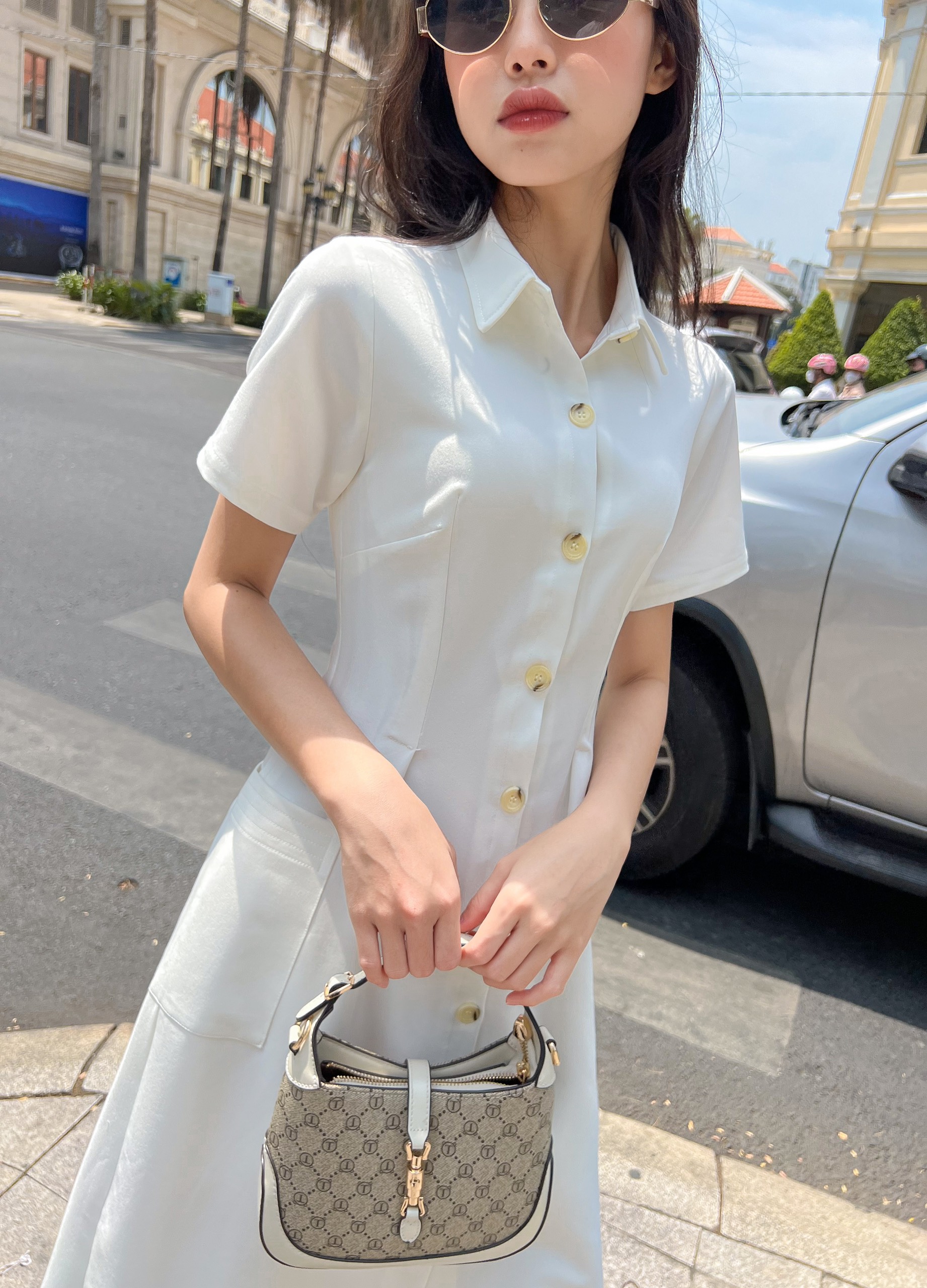 GOLA - Đầm NELLA - Đầm dáng dài cổ sơ mi