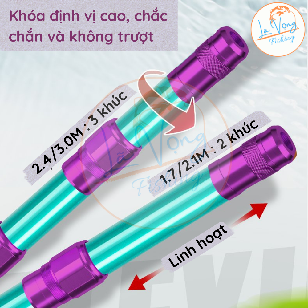 Gác Cần Carbon Câu Đài MC Tân Hồn Xanh 2m4 - 2m7