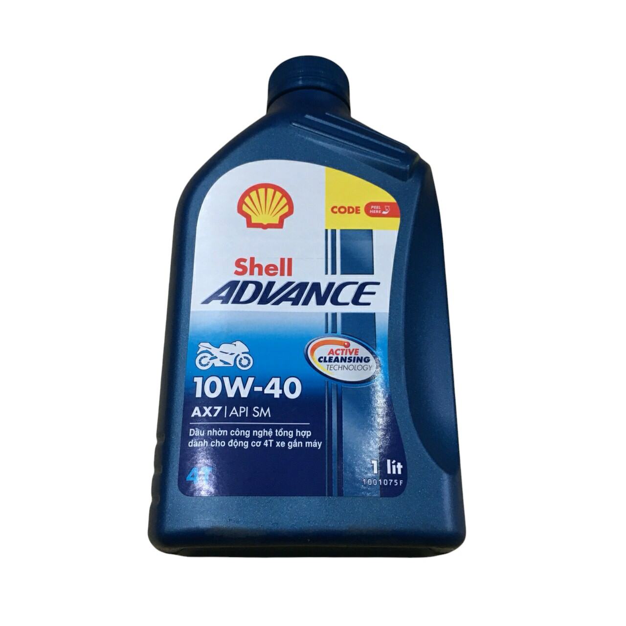 Nhớt shell advance ax7 10w40 xe số 0.8l