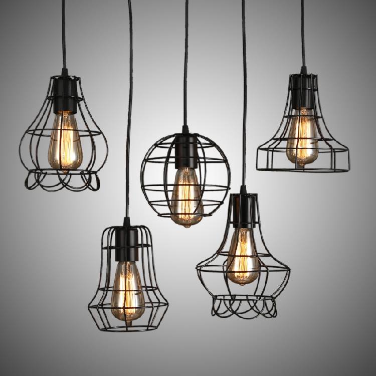 Đèn thả trang trí lồng sắt nhiều mẫu - Chưa gồm bóng