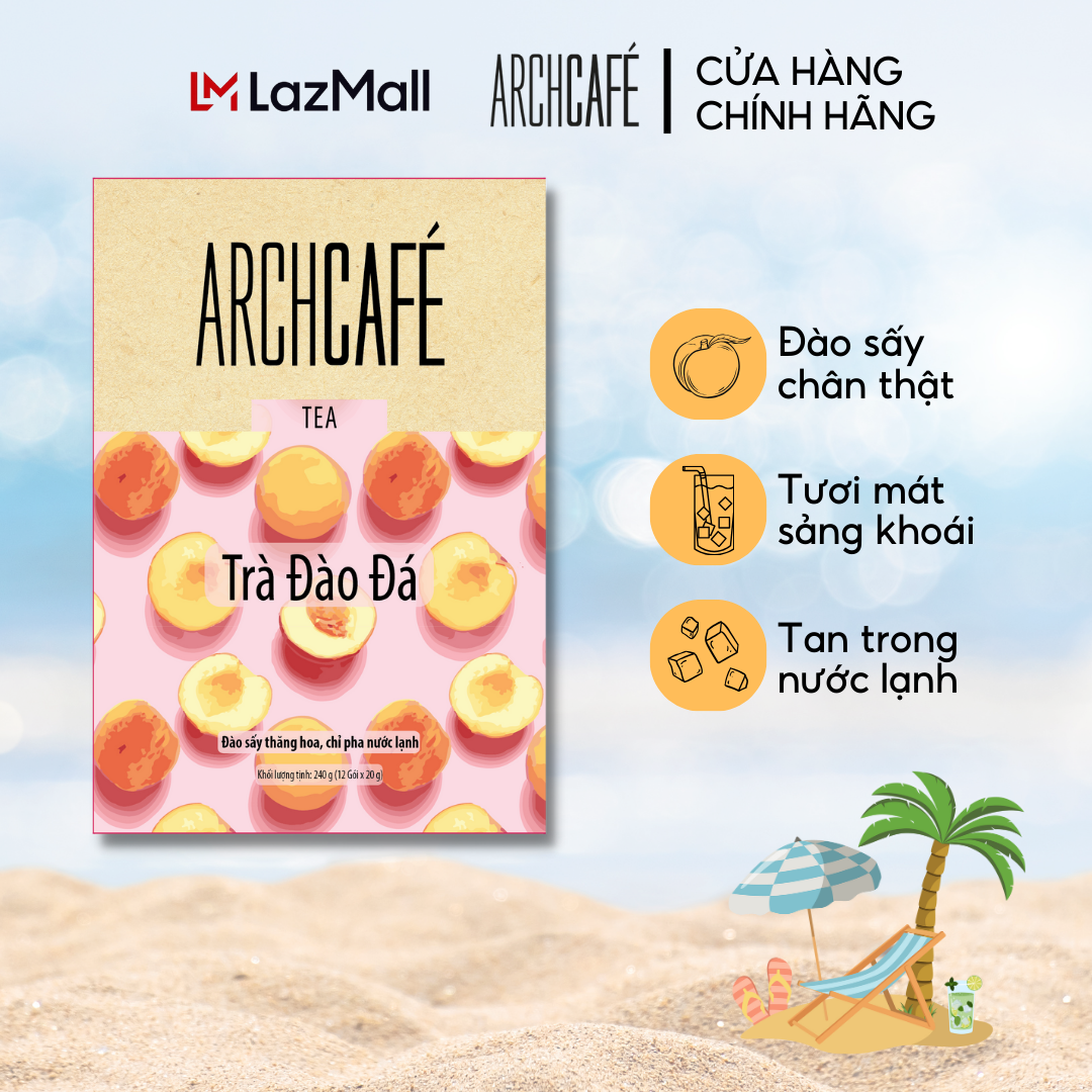 Iced Peach tea- Archcafé instant tea (Box 12 packs x 20g)