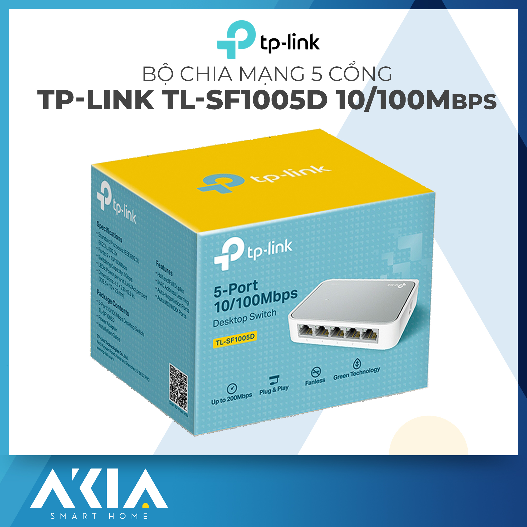 TP-Link 5 Port 10/100/1000 Mbps Fast Ethernet Switch TL-SF1005D and TL-SG1005D - Desktop Ethernet Splitter, Ethernet Hub, Plug & Play, Fanless Quiet, Green Technology, Unmanaged Switch