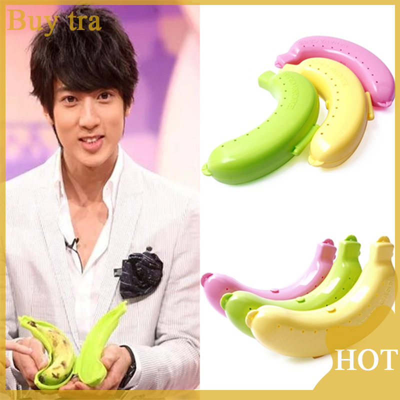 [Buytra] [Hot Sale] Cute 3 Colors Fruit Banana Protector Box Holder Case Lunch Container Storage