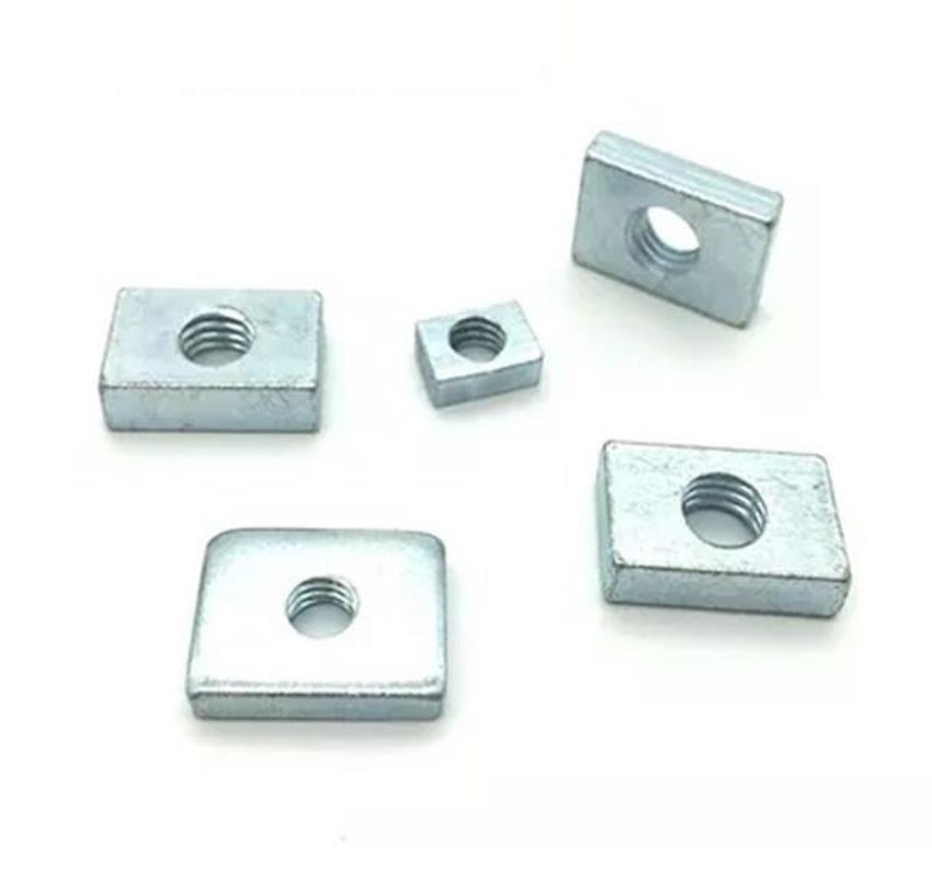 ▽ 100pcs M3 M4 M5 M6 M8 Aluminum Profile Square Nut Rectangular Nuts GB39 Accessory Slider Block Thin Carbon Steel Countersunk Nut