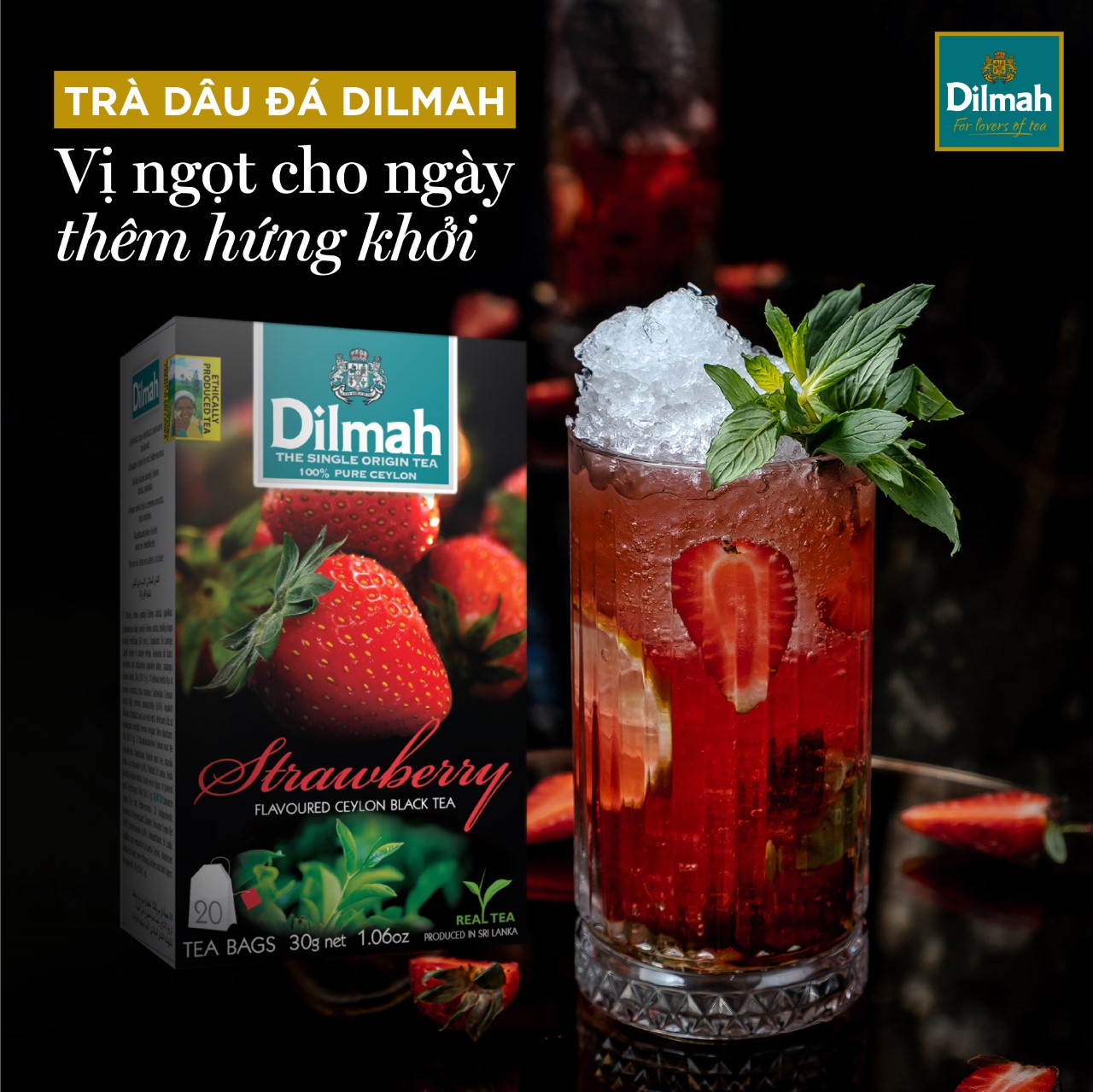Trà Dilmah Dâu 30g: Hương vị ngọt ngào, tươi mát