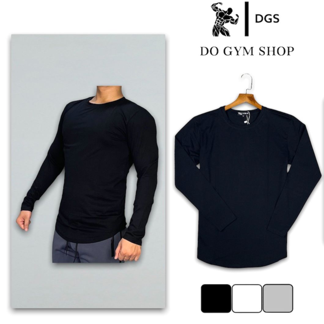 Áo Thun Dài Tay Basic Tập Gym Nam Phông Trơn Cotton 100%