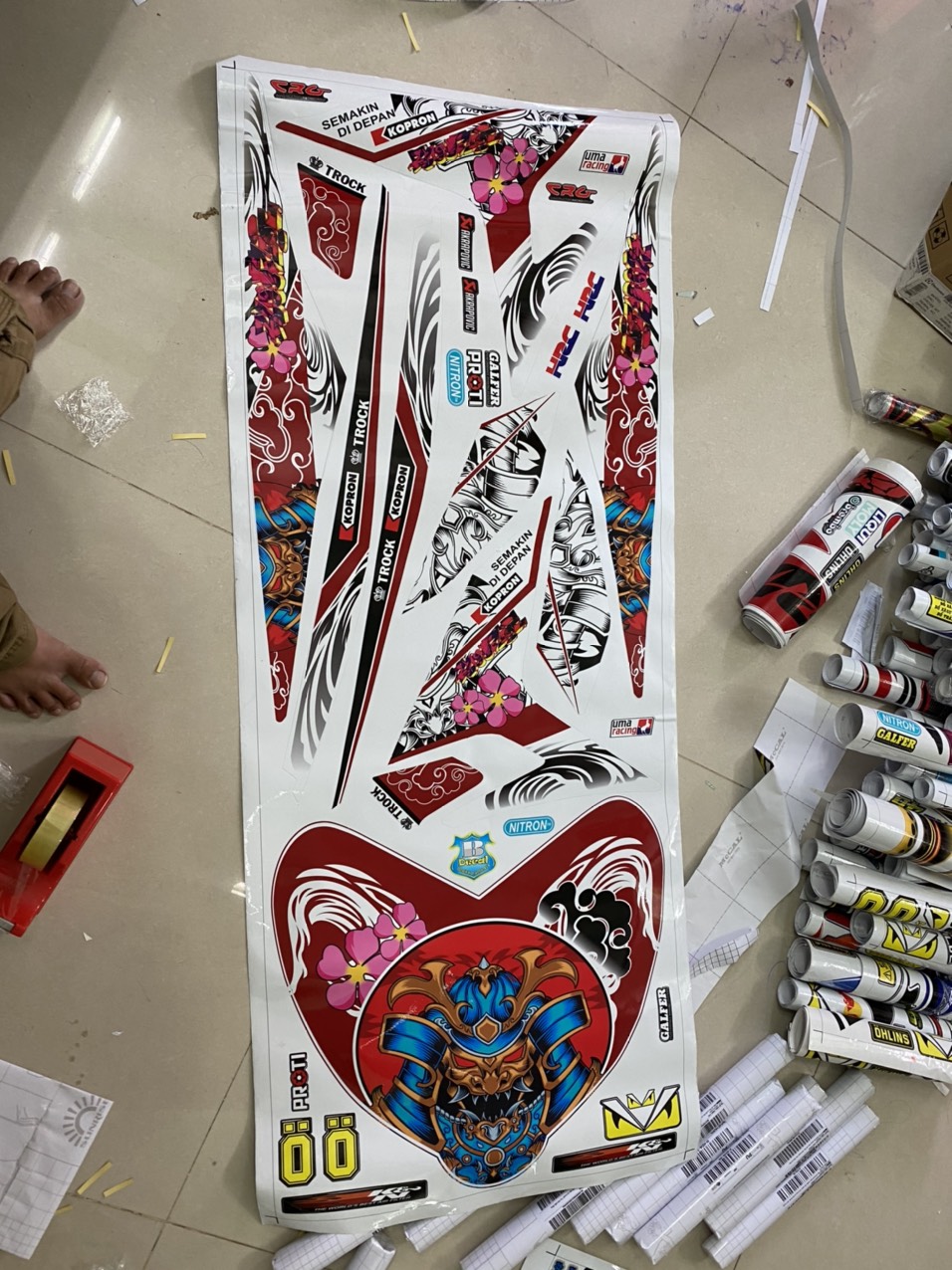 Tem RỜI EXCITER 150 SAMURAI TRẮNG ĐỎ