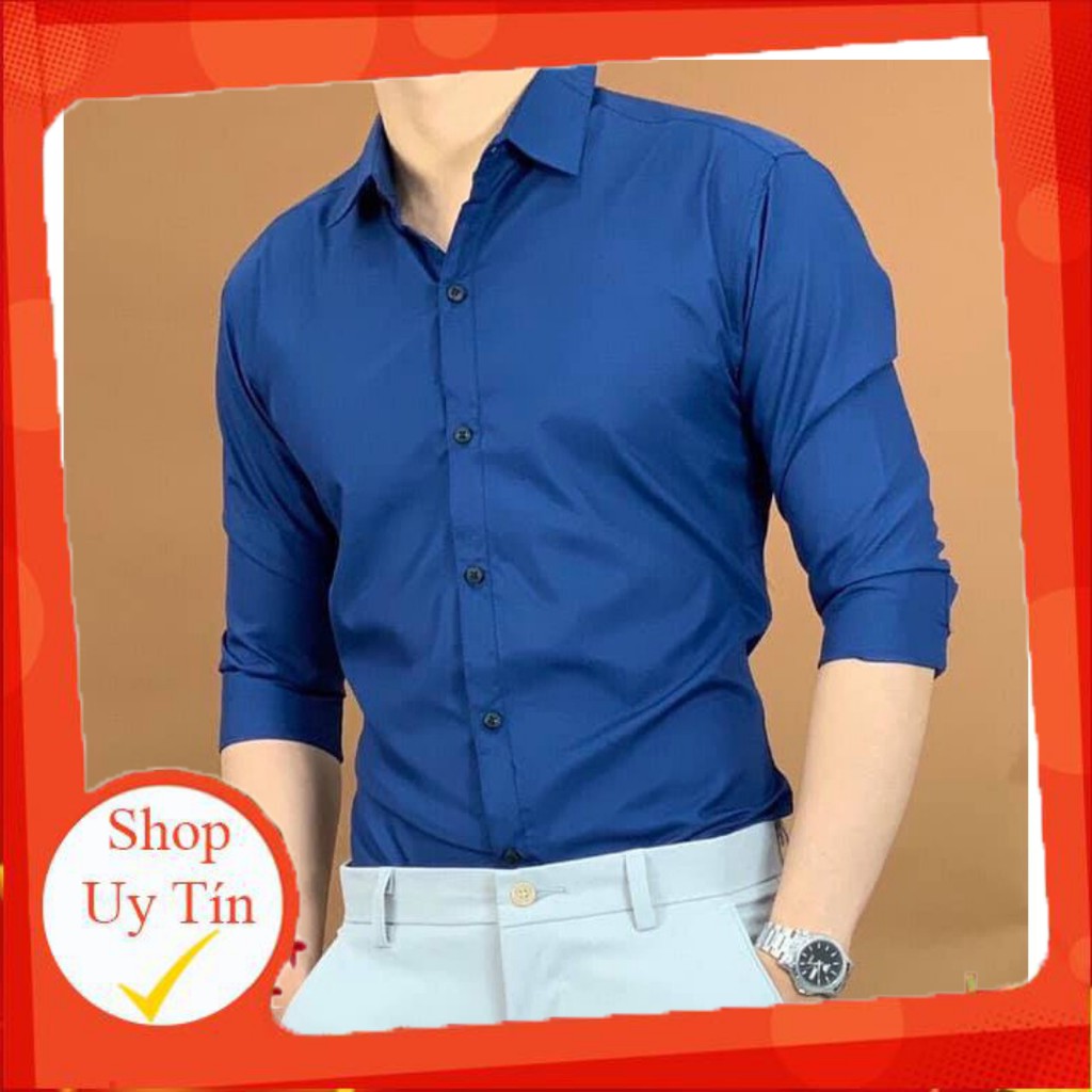ÁO SƠ MI  NAM  ÁO CÔNG SỞ  VẢI LỤA  THỜI TRANG HÀN QUỐC CAO CẤP