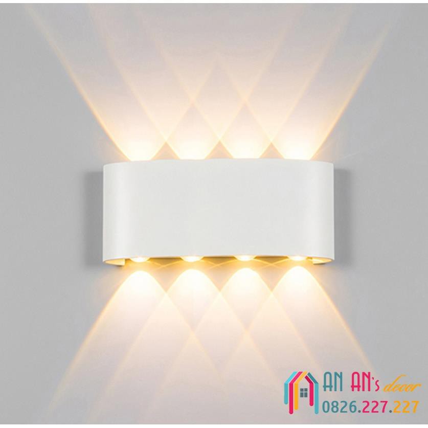 Đèn tường 2 đầu  ,đèn hắt tường sân vườn,cầu thang -8W (đủ W)