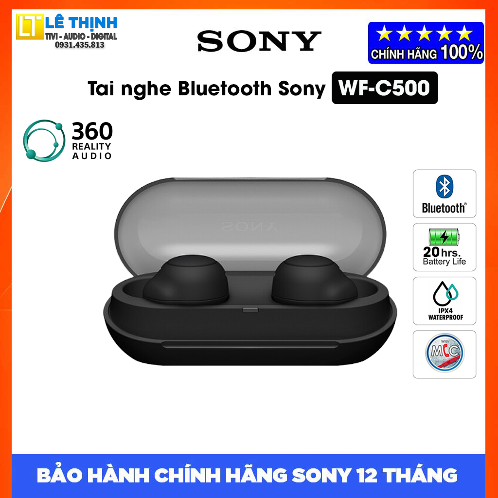 Tai Nghe True Wireless Sony WF-C500 - Hàng chính hãng - Bảo hành chính hãng Sony 12 tháng toàn quốc