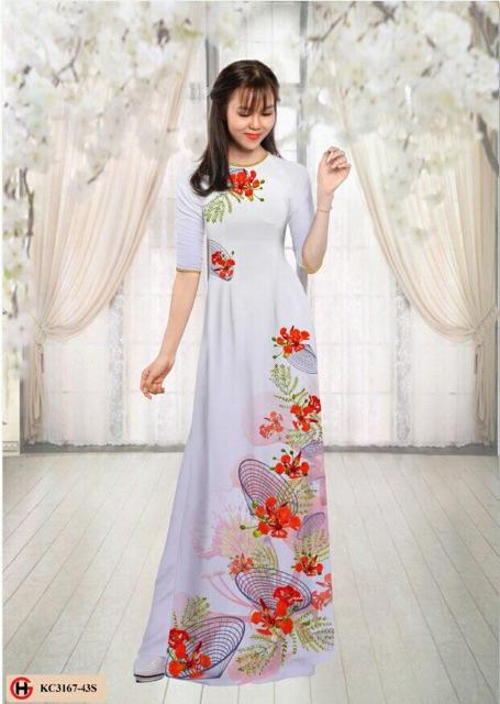 [HCM]Vải áo dài hoa phượng