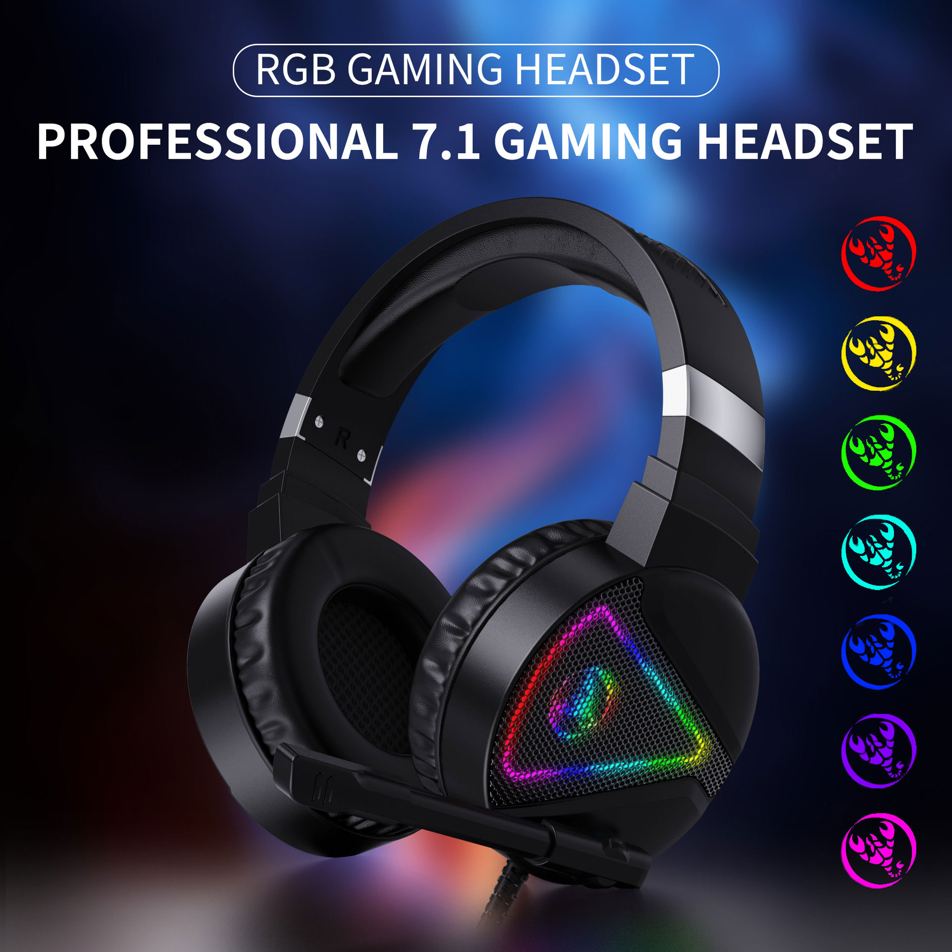 Tai nghe gaming chụp tai HXSJ F16, tai nghe có mic xoay 180 độ, âm thanh 3D, giả lập 7.1 dây dù 1.2m, màng loa bọc da 50mm tai nghe chống ồn, khung thép siêu bền, sử dụng cho cả điện thoại và máy tính -  Hàng Chính Hãng