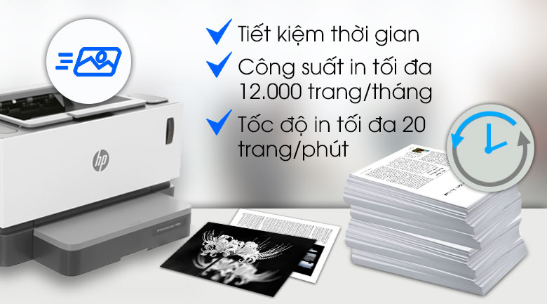 Máy In Laser Trắng Đen HP Neverstop Laser 1000w Wifi