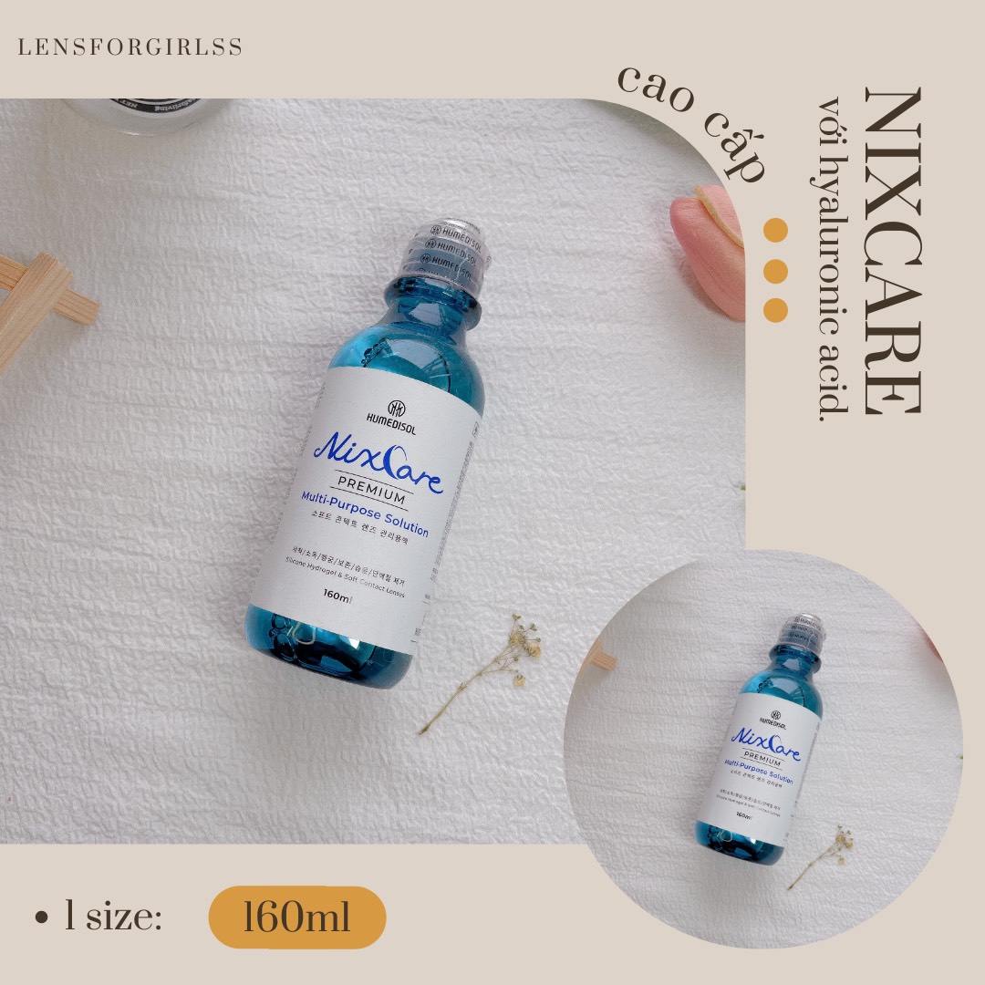 [Mã LazXuHuong02 - giảm 25k đơn từ 199k] Nước ngâm kính áp tròng cao cấp Nixcare Premium chính hãng Olens | Làm sạch lens | LENSFORGIRLSS