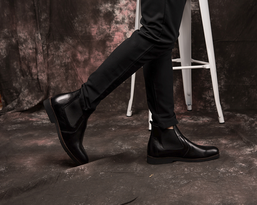 [7CM] Giày Chelsses Boots nam T&TRA S1077 Nâu Tối - Nhẹ Như Dép