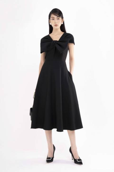 Đầm xòe phối nơ SIXDO – SIXDO >>> top1shop >>> lazada.vn