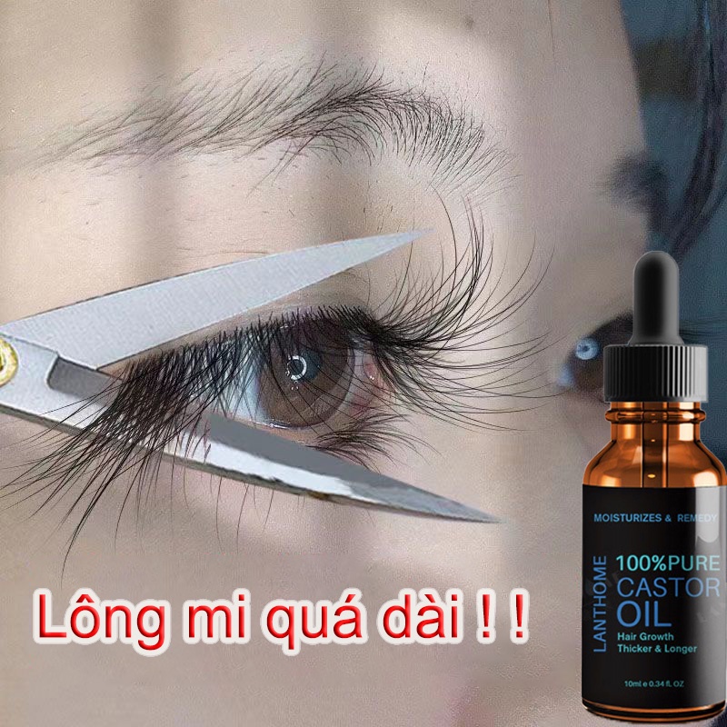 Dầu thầu dầu tự nhiên tăng trưởng lông mi huyết thanh 10ML 7 ngày tăng cường lông mi tự nhiên dài hơn dày hơn lông mi, tăng cường lông mi, tăng trưởng lông mi tự nhiên Mascara kích thích tăng trưởng lông mi