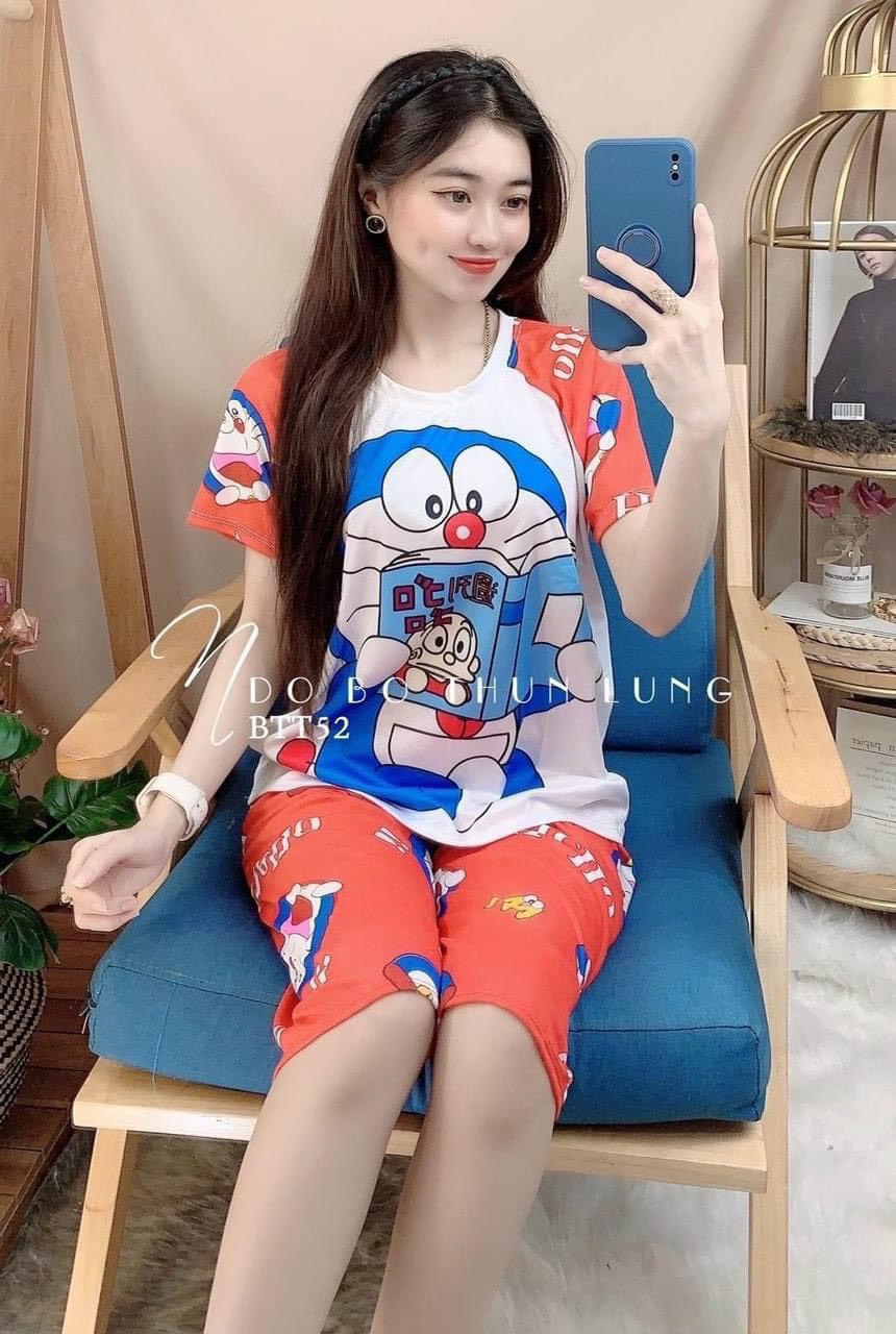[CÓ SIZE LỚN] Set đồ lửng nữ thun cotton họa tiết mặt cười mới nhất