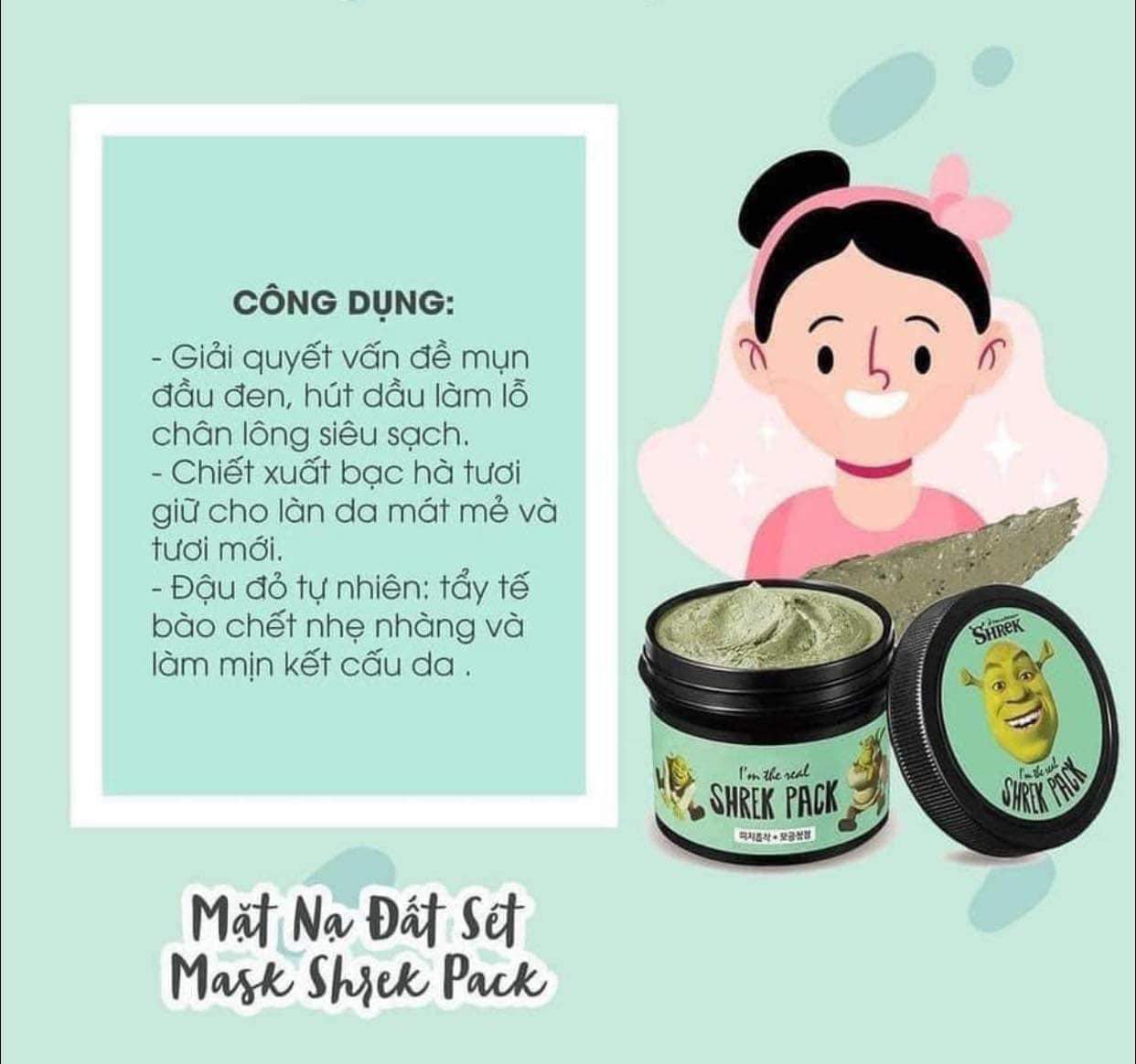Mặt Nạ Đất Sét Bạc Hà Rau Má I’m The Real Sherk Pack - 110g