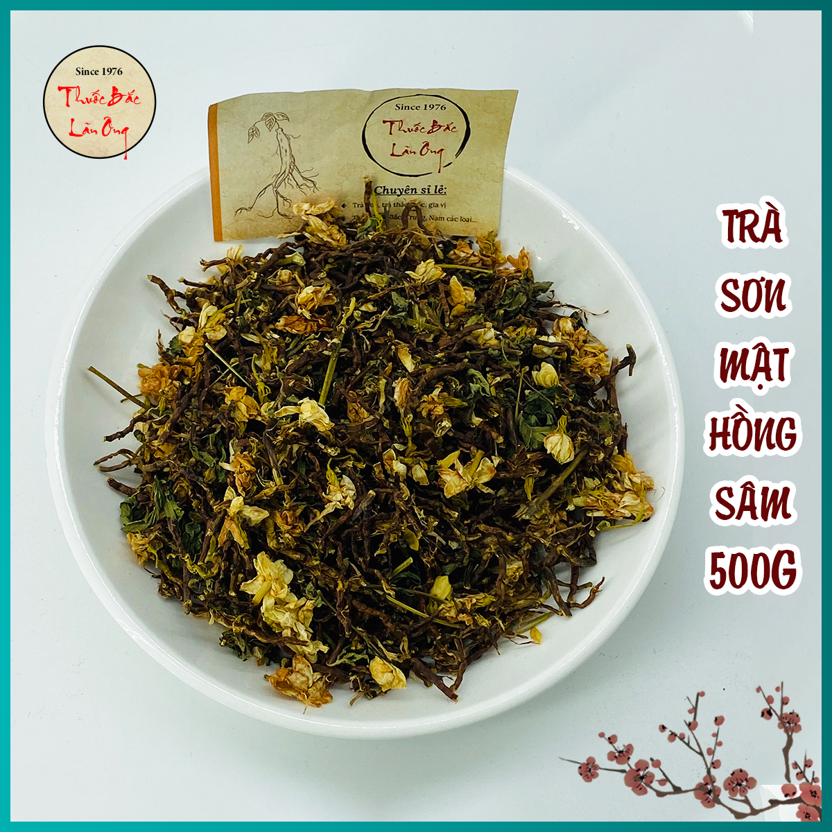 500g trà sơn mật hồng sâm hàng loại 1