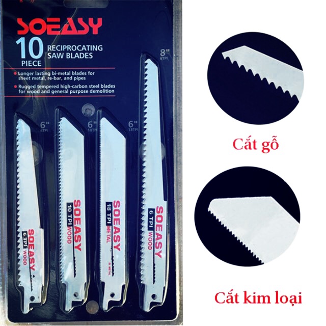 (HCM) Bộ 10 lưỡi cưa kiếm đa năng