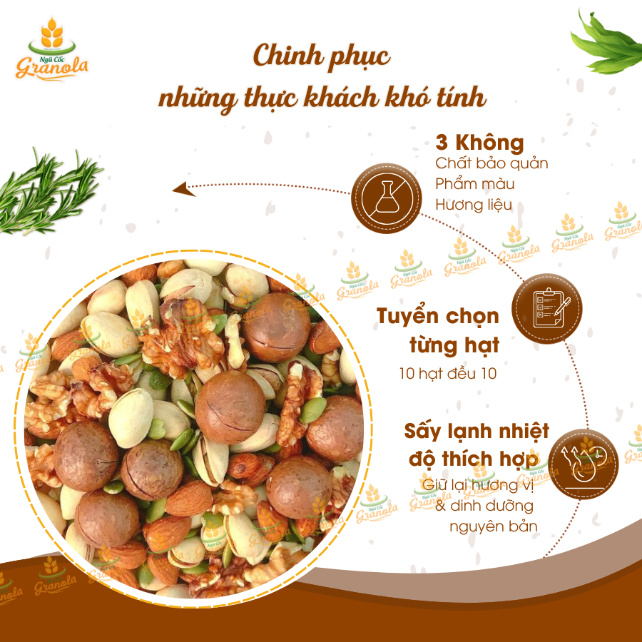 Hỗn Hợp Hạt Mourad's Úc 500g Cao Cấp (Hạnh nhân, hạt điều, macca, hạt bí, hạt dẻ cười) - (Hạt Ngon)
