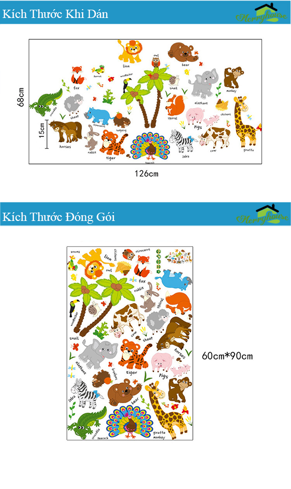 [Hcm]Wall Decal of Various Animals 2