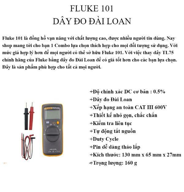 Fluke 101 đồng hồ vạn năng loại bỏ túi, đo điện áp, điện trở, tụ điện, tần số hàng chính hãng bảo hành 12 tháng
