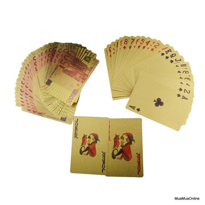 Bộ Bài Tây Mạ Vàng Euro, Dolar Cao Cấp