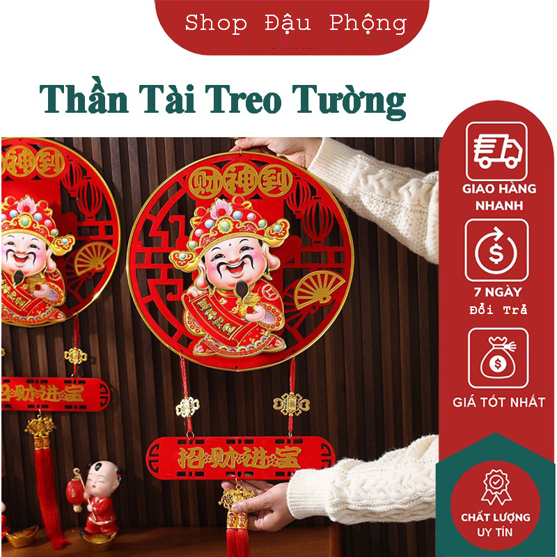 Dải treo thần tài lắc đầu tài lộc, móc treo thần tài tết cầu may mắn, tài lộc. đồ trang trí thần tài tết nhiều màu sắc