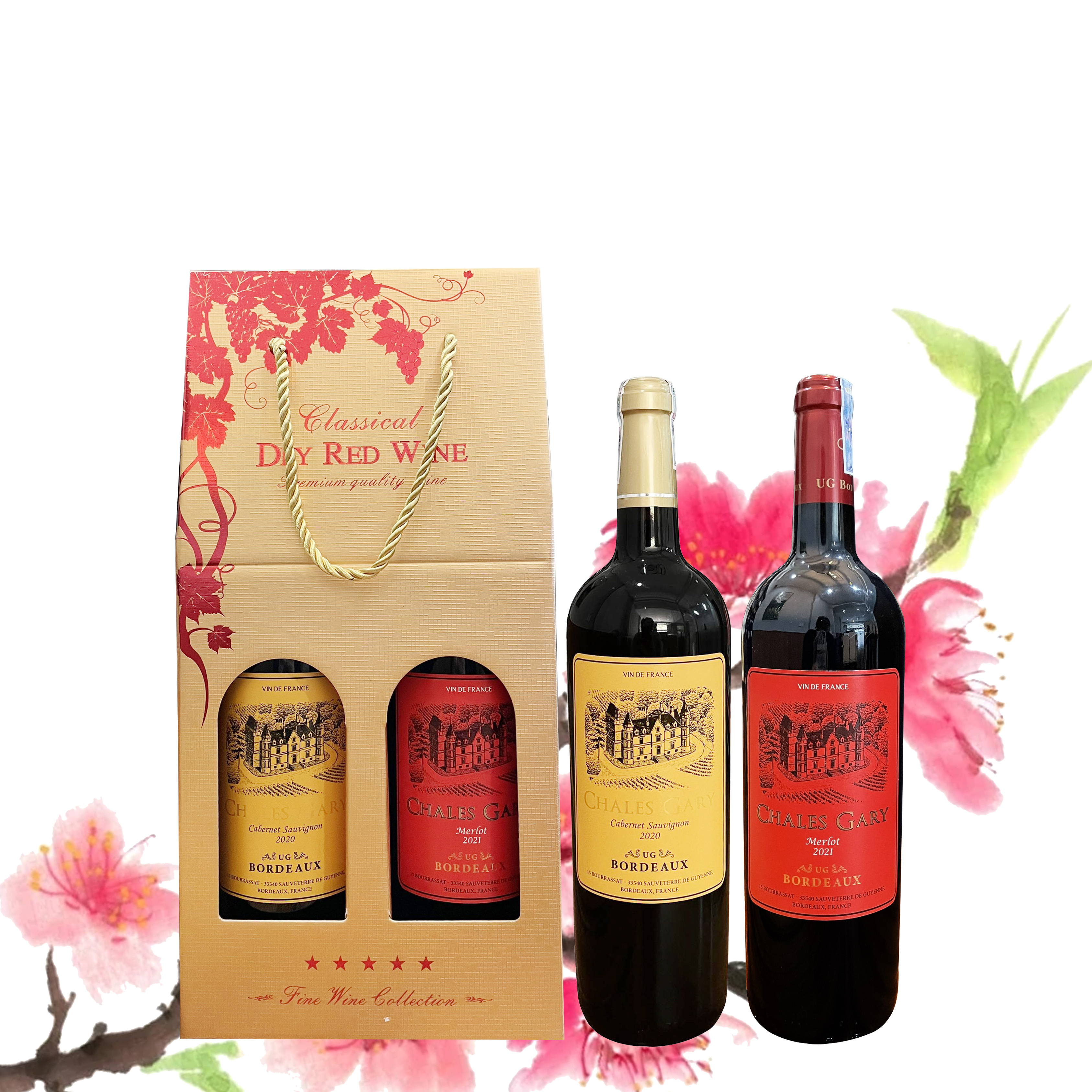 Set 2 chai vang Pháp Chales Gary nhập khẩu - TG