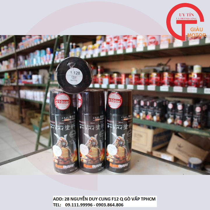 Sơn xịt sơn xe máy Samurai 128 màu trong    Clear