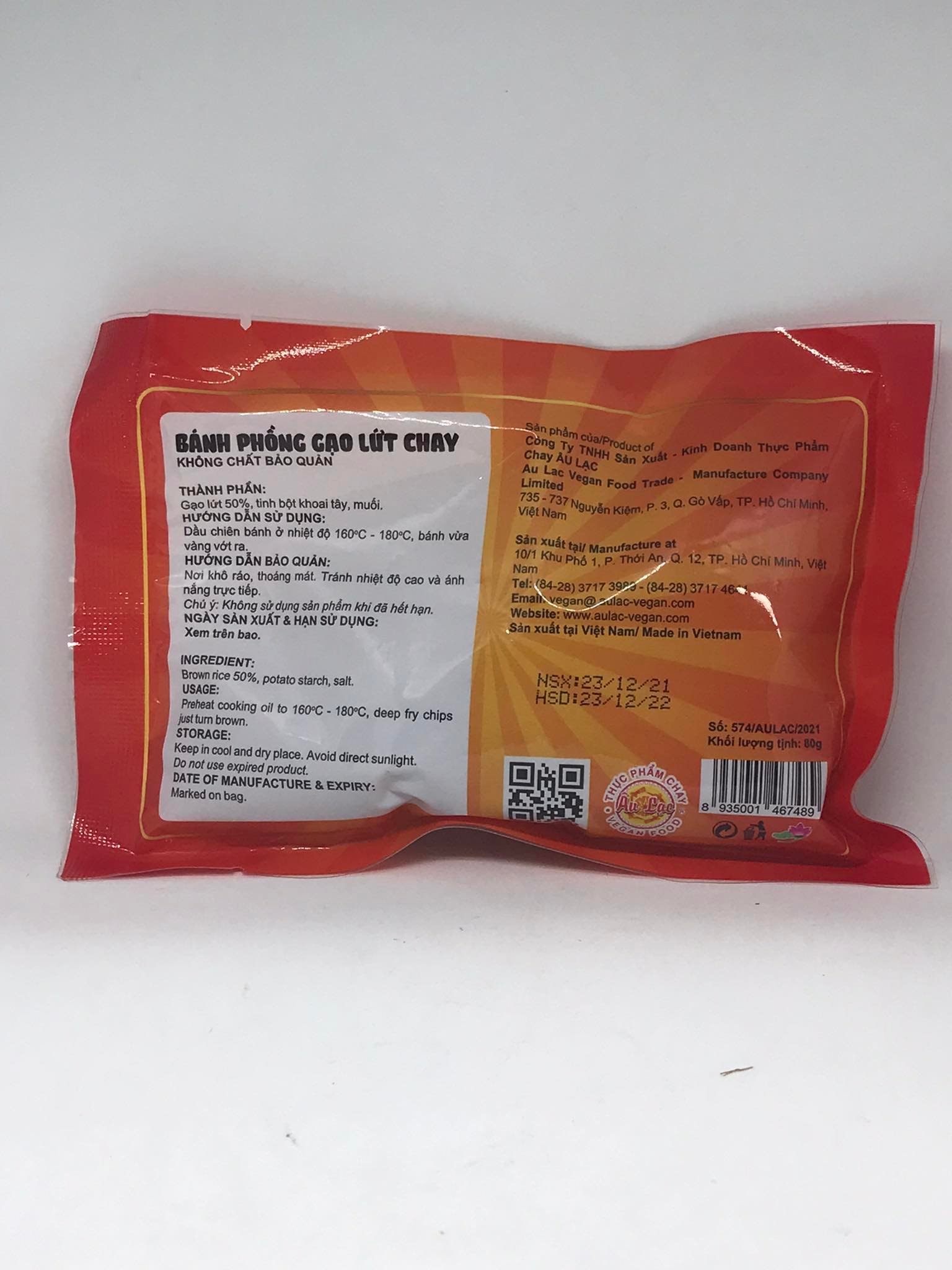 Bánh Phồng Chay Âu Lạc - Gói 80g