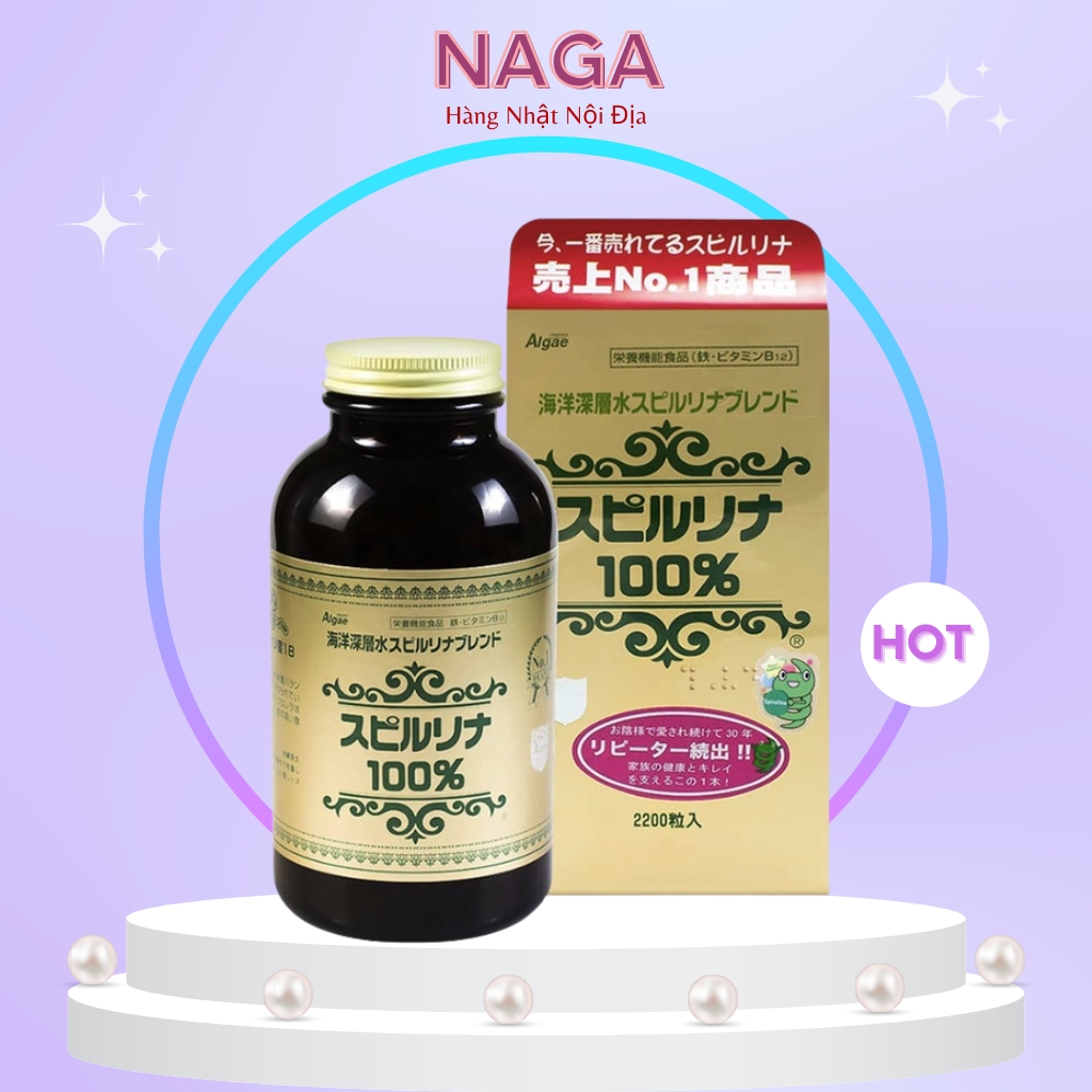 Tảo xoắn spirulina nhật bản hộp 2200 viên