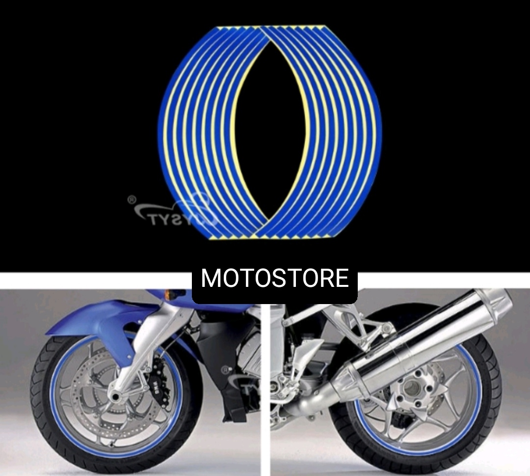 Tem dán vành phản quang xe máy - tem vành chỉ Decal xe máy ( giá 1 bộ )