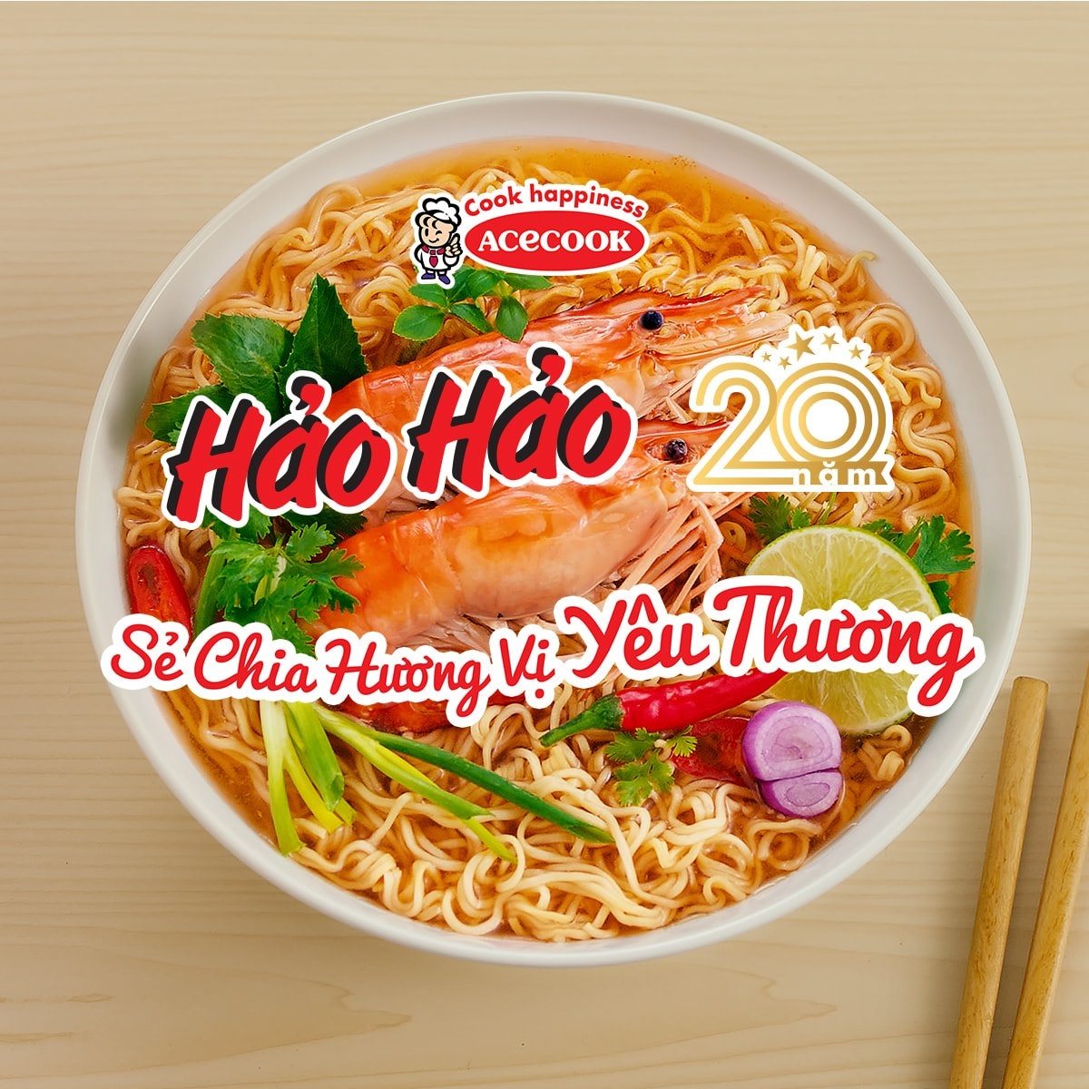 Mì Hảo Hảo Tôm Chua Cay 75gr ( thùng 30 gói)