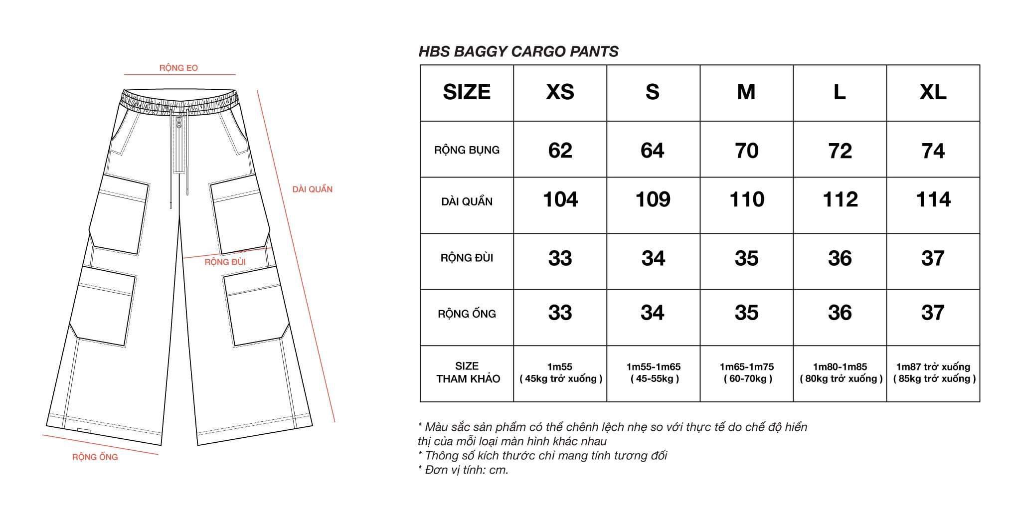 Quần dài dáng rộng HBS Baggy Cargo Pants