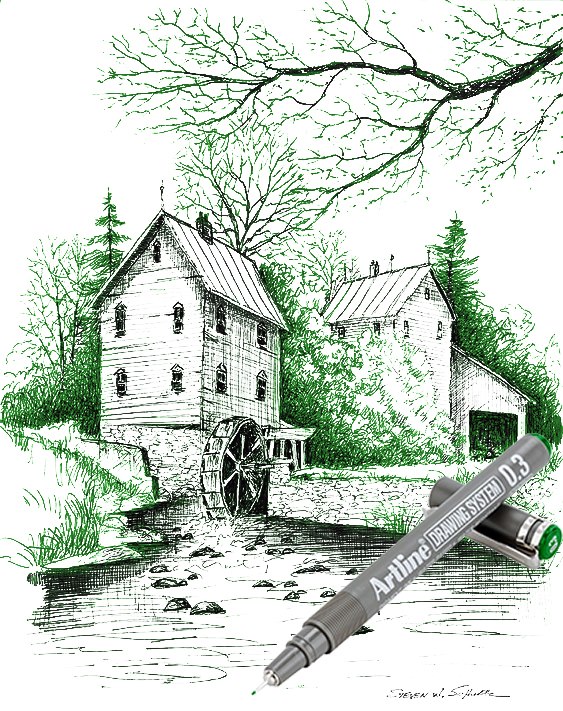 Bút vẽ kỹ thuật Artline - Green