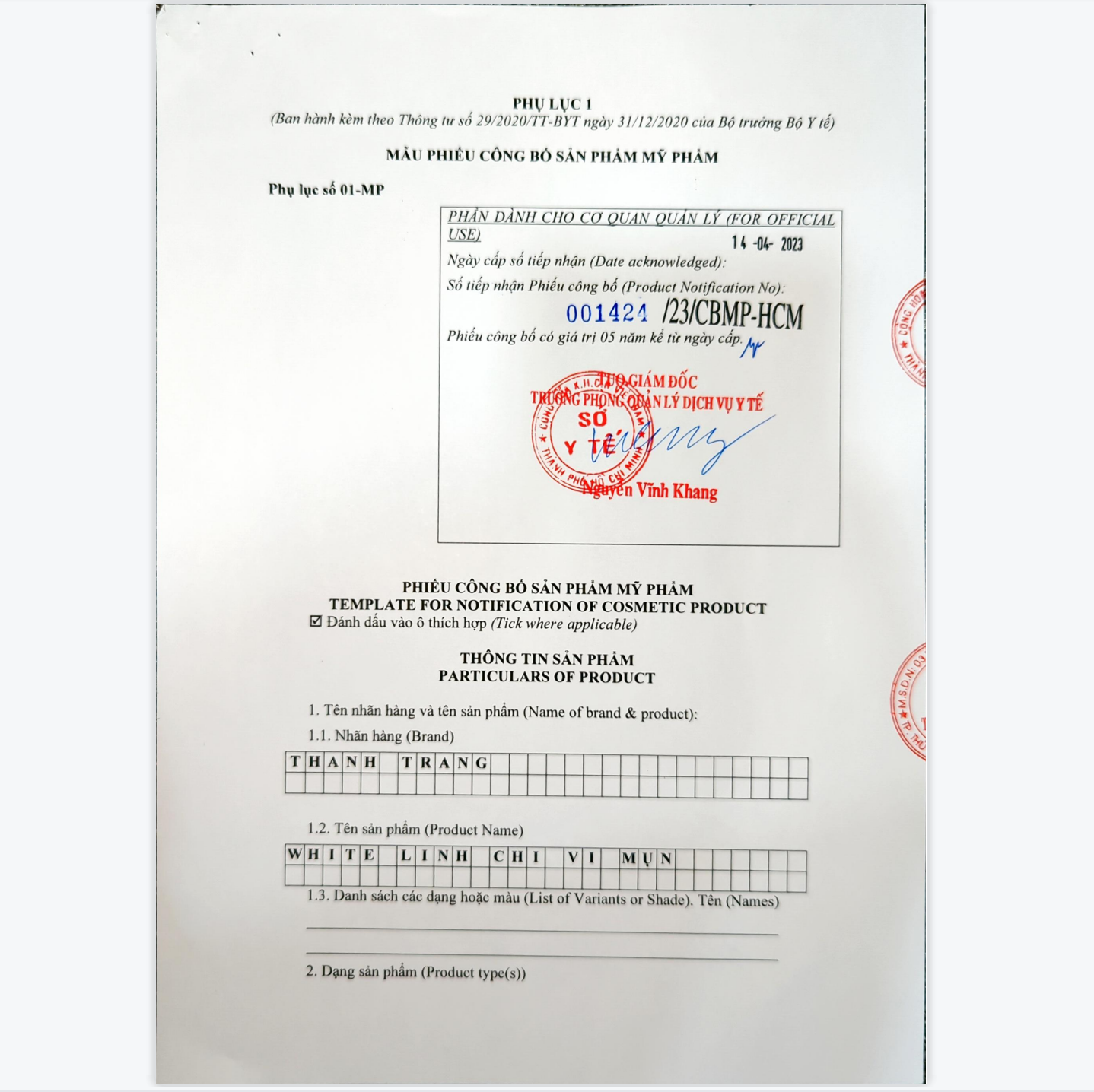 [HCM]Linh Chi Vi Mụn Tái Tạo Da Cấp Tốc Thanh Trang
