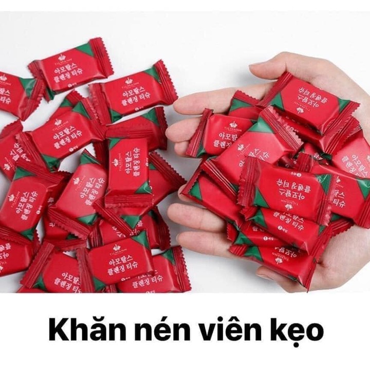 Khăn Giấy Ướt Dạng Nén Hình Viên Kẹo