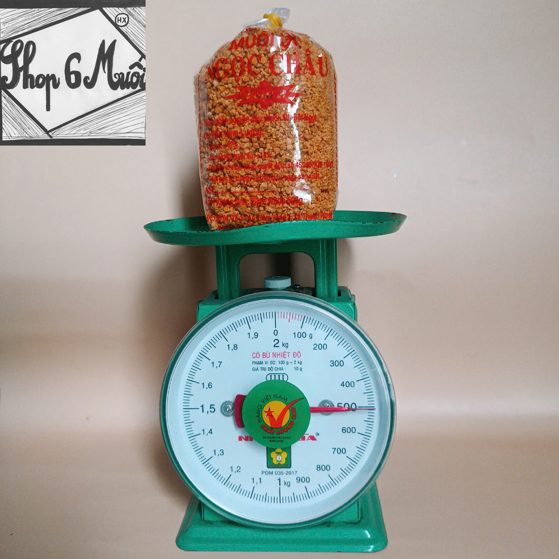 (1kg) Muối ớt Tây Ninh Ngọc Châu loại 2 to (chay mặn đều dùng được) (2 túi 500gr)