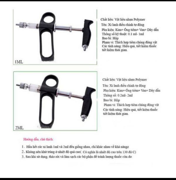 Xi Lanh Tự Động 2Ml Tiêm Gà Vịt - 182