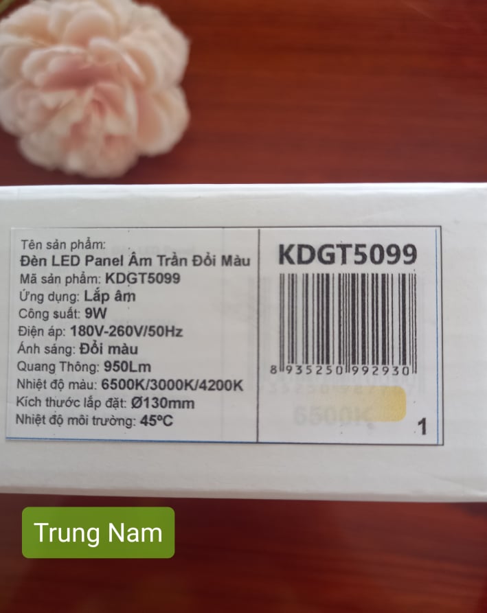 Đèn led Duhal panel âm trần đổi màu KDGT5099 công suất 9W