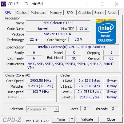 [HCM]G1840 TRAY (2.80GHz 2M) + Fan