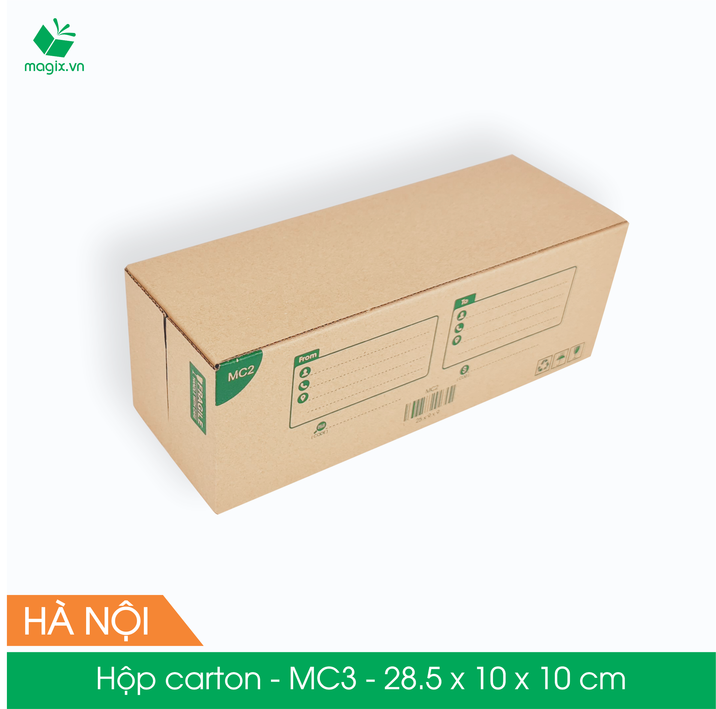 MC3 - 28.5x10x10 cm - 100 Thùng hộp carton