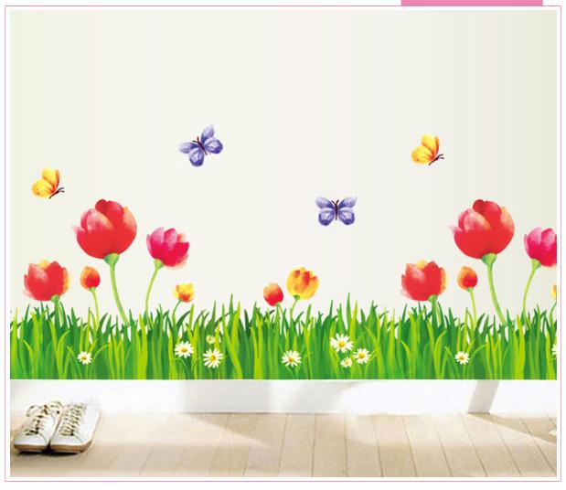 Decal trang trí tường - Chân Hoa Tulip lớn