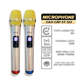 Bộ 2 Micro Karaoke Không Dây Đa Năng COK ST-123 thumbnail