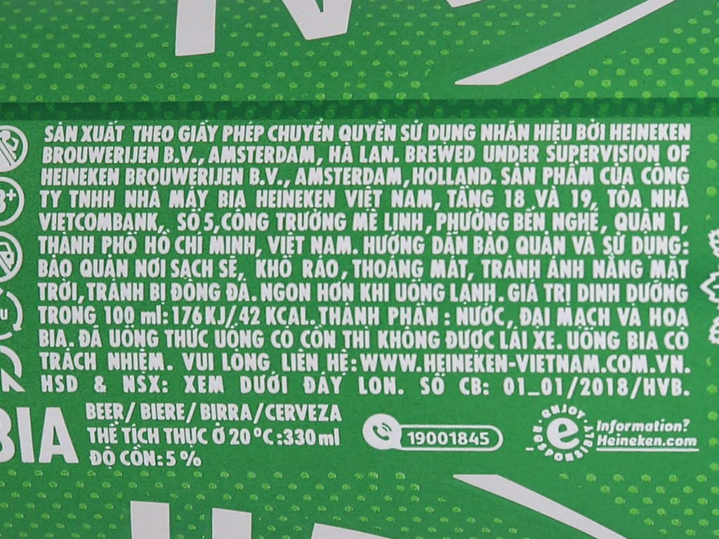 Thùng 24 lon bia Heineken  330ml (lon cao)